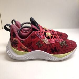 Under Armour Curry Flow 10 Pink Unicorn & Butterfly Girl Dad Shoes M 9 / W 10.5